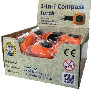 THree in one compass torch display box