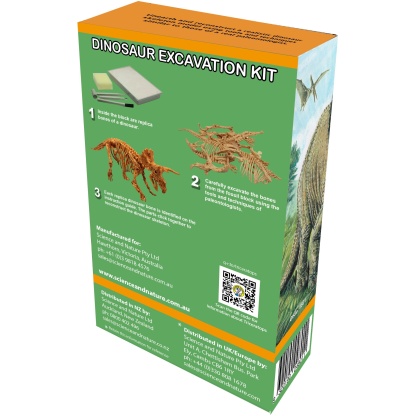 Triceratops excavation kit back of box