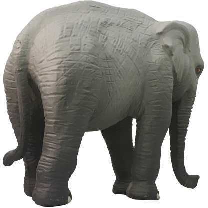 Elephant figurine rear view