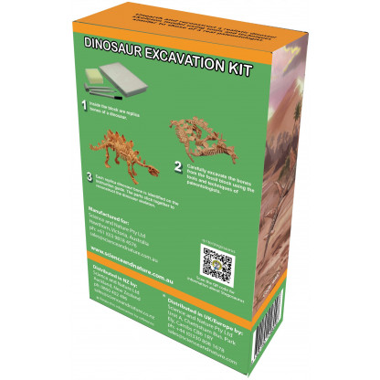 Stegosaurus excavation kit back of box