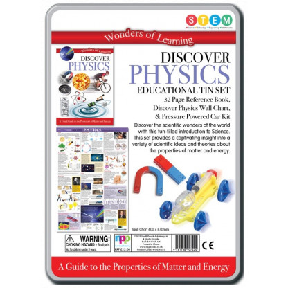 5723 2 Discover Physics educational Kit includes a 32 page reference book, wall chart and a Pressure-powered car experiment kit.