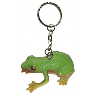 Red-eyed green tree frog keychain