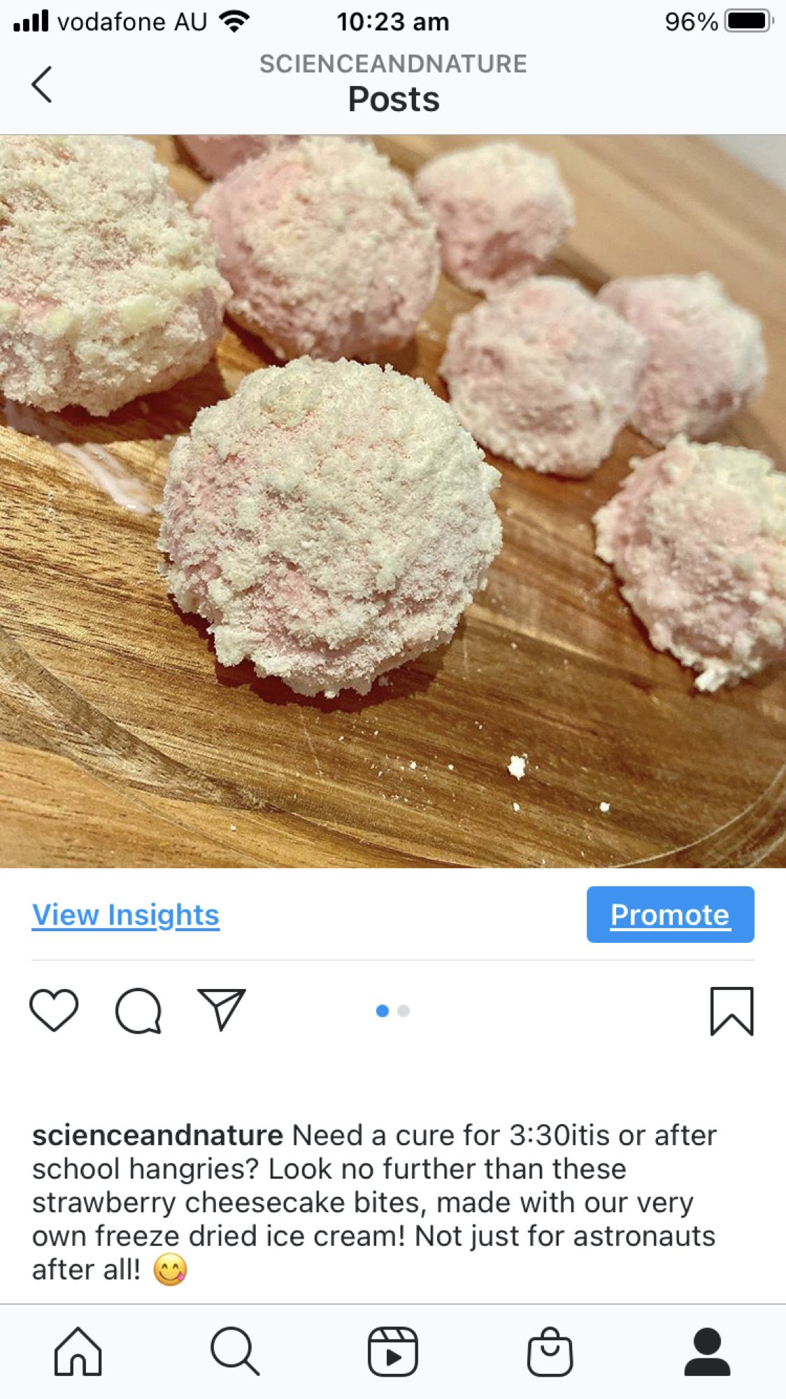 Freeze Dried Ice Cream instagram post