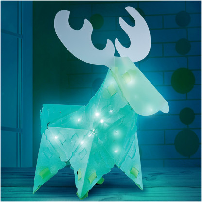 888002 3 <strong>Magical Moose and Forest Friends</strong> includes 35 Creatto pieces, a string of 20 LED lights, and assembly instructions to build a moose, beetle, dinosaur, and tree, but the possibilities are limited only by your imagination! What will you create?