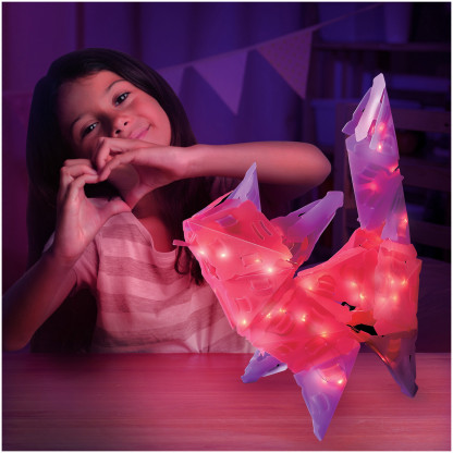 888003 2 Starlight Kitty includes 66 <strong>Creatto</strong> pieces, a string of 40 LED lights, and assembly instructions to build a kitty cat, mouse house, teddy bear, and squirrel, but the possibilities are limited only by your imagination! What will you create?