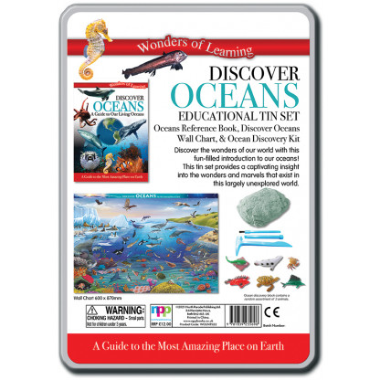 5709 1 Discover Oceans tin set includes a wall poster, booklet and an activity