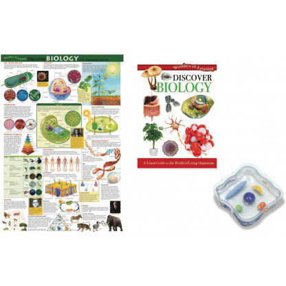 5721 1 Discover Biology STEM science kit includes a 32 page reference book, wall chart and an Animal and Plant Cell kit.