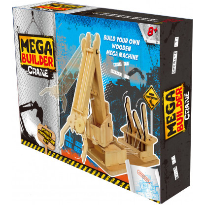 6730 6 Assemble a working crane model complete with levers to lift and move objects with this Mega Builder Crane wooden kit.