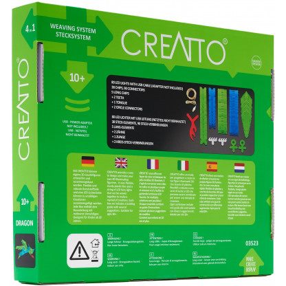 888008 1 Creatto Dragon craft kit provides the inspiration to create a model of a dragon, a flying dinosaur, a parakeet or a dragonfly.