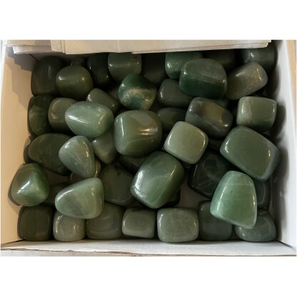 Aventurine tumbled gemstones white box