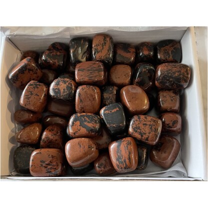 Mahogany Jasper tumbled gemstones white box