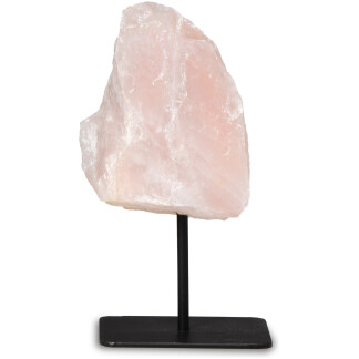 Rose quartz on metal stand