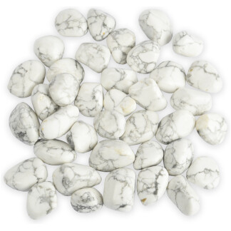 White Howlite tumbled gemstones bag of 50