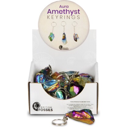 Aura Amethyst keychain display